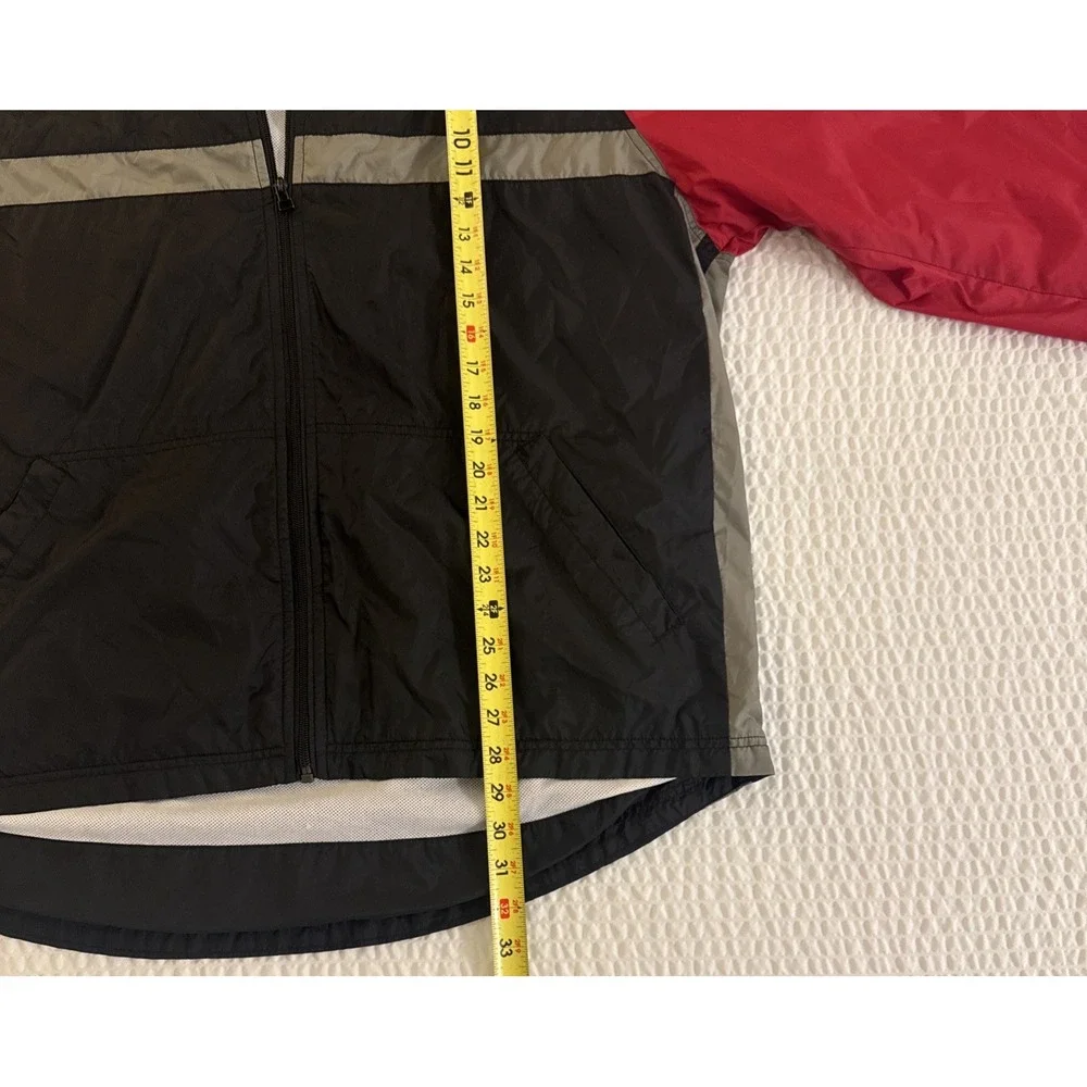 VTG Nike Nylon Windbreaker Jacket Men's XL Full Zip Red/Black/Gray - Picture 8 of 10